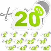 foto of percentage  - Discount sticker templates with different percentages - JPG 