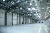stock photo of industrial  - the empty spacious light modern industrial hall - JPG 