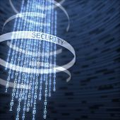 pic of security  - digital binary data protected by the security system - JPG 