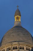 picture of france  - Nightfall in the sacre coeur Montmartre Paris Ile de France France - JPG 