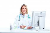 stock photo of medical  - Smiling medical doctor woman - JPG 