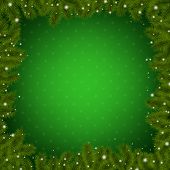 stock photo of money  - Christmas Border With New Year Tree Vector Illustration - JPG 