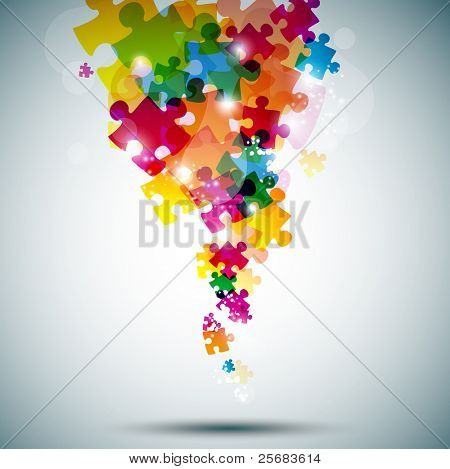 Picture or Photo of Abstract background made from puzzle pieces