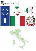 picture of currency  - Italy collection including flag - JPG 