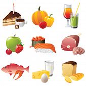 picture of food  - set of 9 highly detailed food icons - JPG 