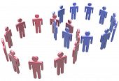 stock photo of merge  - People join as social network circles or business groups merge - JPG 
