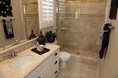 image of tiles  - Modern bathroom with a tiled shower - JPG 