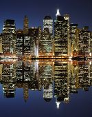 picture of reflection  - The Lower Manhattan Skyline with serious reflections in New York City - JPG 