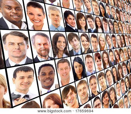 Picture or Photo of Many the isolated portraits of people