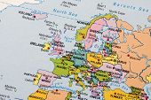 stock photo of map  - Photo of a map of Europe - JPG 
