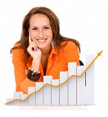 picture of woman  - business woman happy with her growth and success  - JPG 