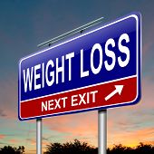 picture of sunset  - Illustration depicting a roadsign with a weight loss concept - JPG 