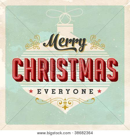 Picture or Photo of Vintage Christmas Card - Vector EPS10. Grunge effects can be easily removed for a brand new, clean sign.