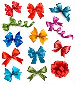 foto of holidays  - Big set of colorful gift bows with ribbons - JPG 