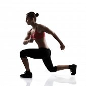 pic of sports  - sport young athletic woman doing lunge - JPG 