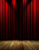 stock photo of opulence  - red theater curtain with various soft light sources - JPG 