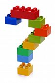 image of buildings  - Question mark made from plastic building blocks - JPG 