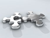 stock photo of integration  - game idea integration jigsaw join liquid match melt metal metaphor mirror - JPG 