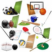 stock photo of sports  - Vector illustration of different sport icons over white - JPG 