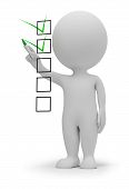 foto of people  - 3d small people marking ticks in the checklist - JPG 