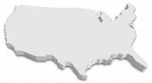 picture of map  - An US State map in Black and White 3D - JPG 