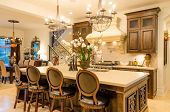 stock photo of finance  - Modern dining room in luxury house - JPG 