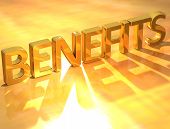 picture of investment  - 3D Gold Benefits text on yellow background - JPG 