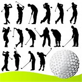 picture of golf  - set of golf player vector - JPG 