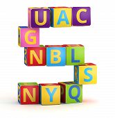 stock photo of spell  - Letter S from ABC cubes for kid spell education - JPG 