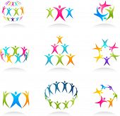 foto of teamwork  - Teamwork abstract human icons - JPG 