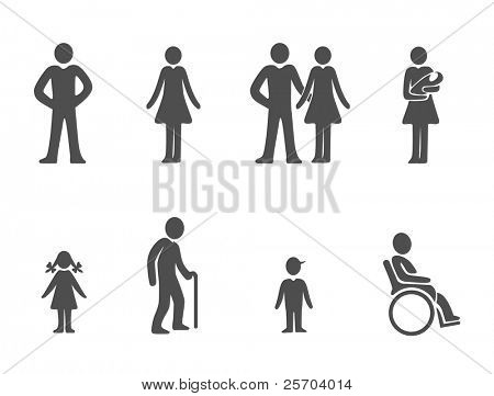 Picture or Photo of Set of family people silhouettes