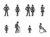 foto of people  - Set of family people silhouettes - JPG 