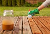 pic of protected  - Painting wooden patio deck with protective varnish - JPG 