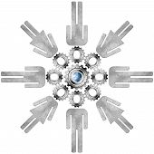 stock photo of globe  - People with head metal gears and globe  - JPG 