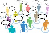 pic of communication  - A group of diverse people talk in social media speech communication network connections - JPG 