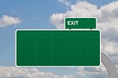 foto of road sign  - Blank no text on a road sign exit - JPG 