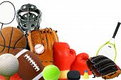 stock photo of sports  - This is an arrangement of several sports items - JPG 