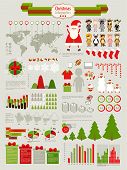 image of illustration  - Christmas Infographic set with charts and other elements - JPG 