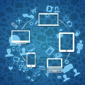 picture of information  - Wireless information fransfer across modern gadgets - JPG 