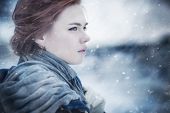 pic of calm  - Young woman calm winter portrait - JPG 