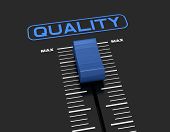 stock photo of mixer  - one mixer slider near to max value with the label - JPG 