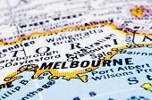picture of map  - a close up shot of Melbourne on map Australia.
** Note: Shallow depth of field - JPG 