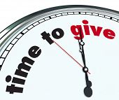 stock photo of time  - An ornate clock with the words Time to Give on its face - JPG 
