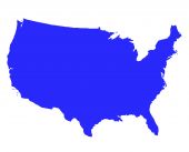 image of map  - United States of America outline map in blue isolated on white background - JPG 