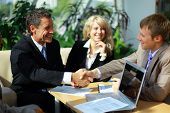 stock photo of handshake  - Business people shaking hands - JPG 