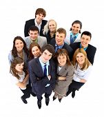 stock photo of business people  - Top view of business people with their hands together in a circle - JPG 