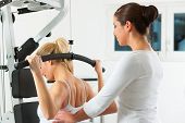 stock photo of sports  - Patient at the physiotherapy making physical exercises - JPG 
