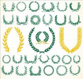 picture of victory  - Set of detailed vector victory laurel wreaths - JPG 