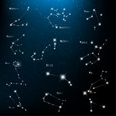 stock photo of future  - Vector horoscopes bright stars in cosmos - JPG 