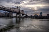 stock photo of bridge  - The Ed Koch Queensboro Bridge also known as the 59th Street Bridge - JPG 